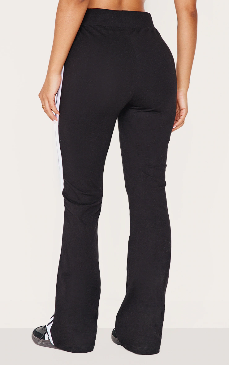 Petite Black Jersey Slim Fit Stripe Detail Flared Trousers 6 Petite Black Jersey Slim Fit Stripe Detail Flared Trousers
