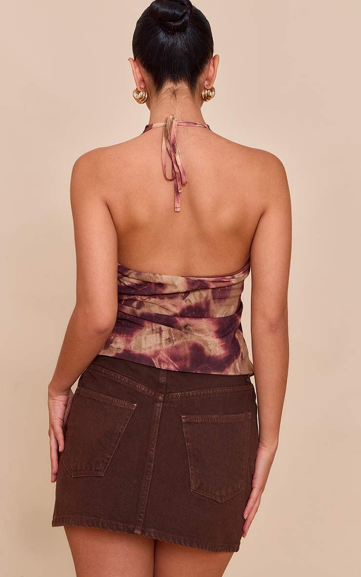 Purple Abstract Print Cowl Neck Top 2 Purple Abstract Print Cowl Neck Top