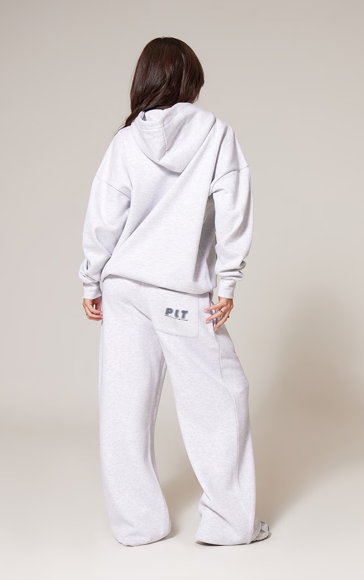 PRETTYLITTLETHING Ash Grey Printed Back Pocket Wide Leg Joggers 4 PRETTYLITTLETHING Ash Grey Printed Back Pocket Wide Leg Joggers