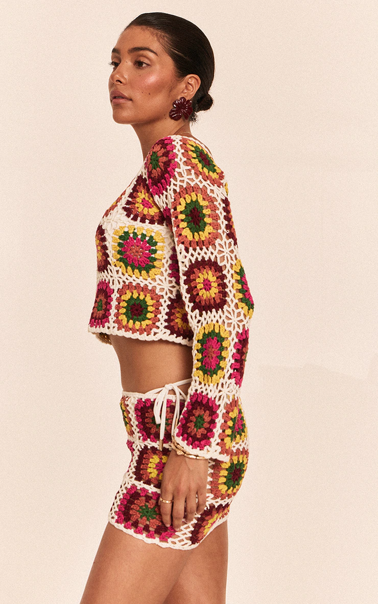 Petite Multi Crochet Knit Long Sleeve Top 5 Petite Multi Crochet Knit Long Sleeve Top