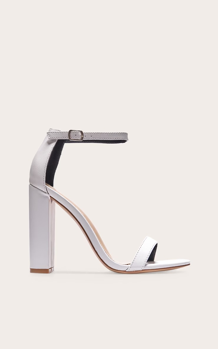 White May Blocked Heeled Sandal 4 White May Blocked Heeled Sandal