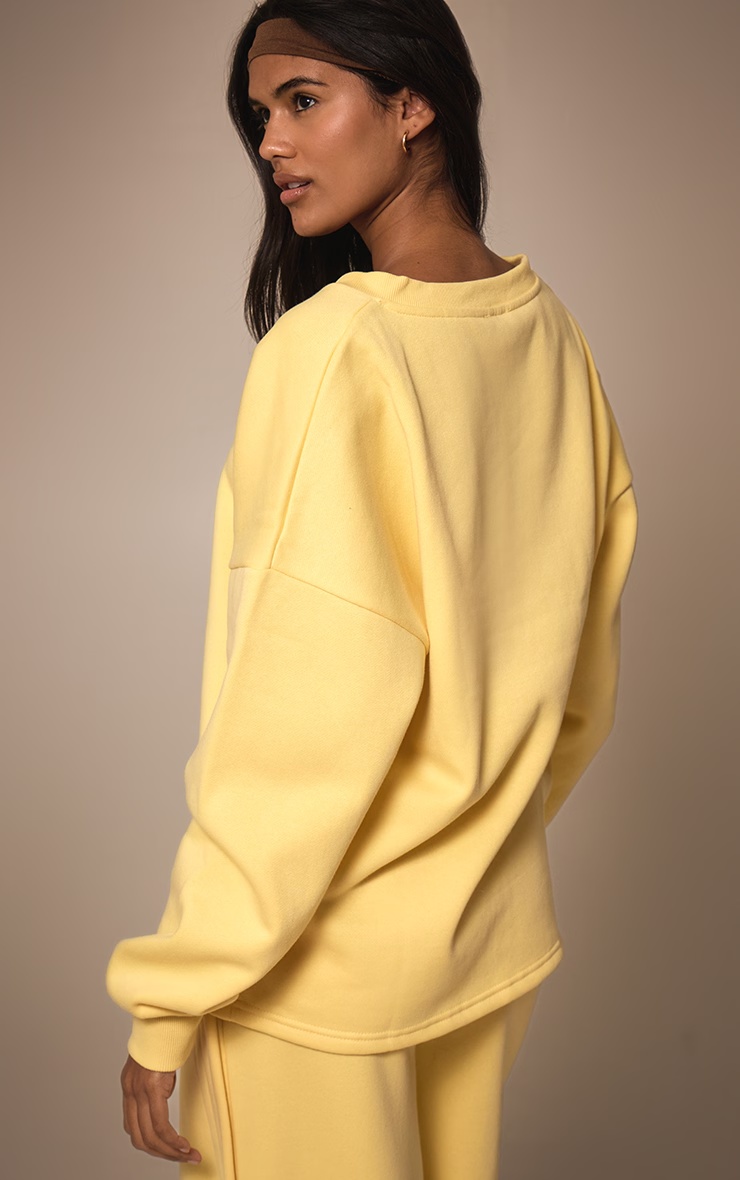 Butter Yellow Oversized V Neck Sweatshirt 2 Butter Yellow Oversized V Neck Sweatshirt