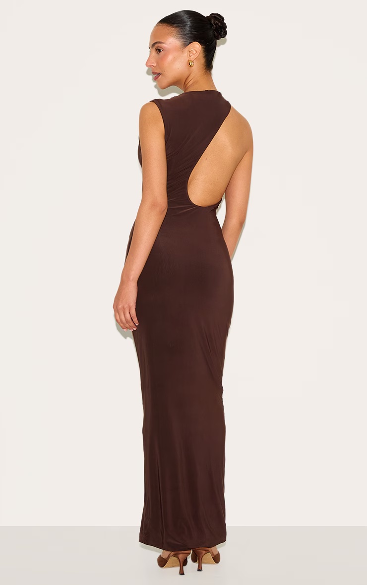 Petite Chocolate Cut Out Side Maxi Dress 2 Petite Chocolate Cut Out Side Maxi Dress