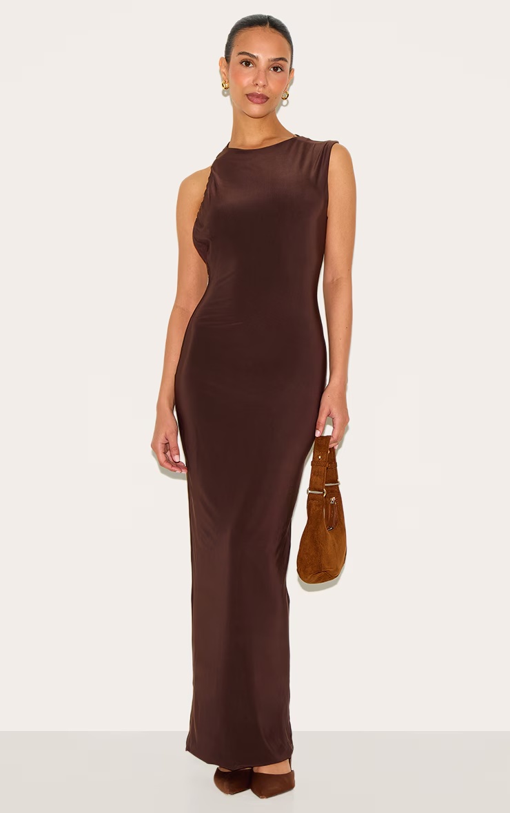 Petite Chocolate Cut Out Side Maxi Dress 3 Petite Chocolate Cut Out Side Maxi Dress