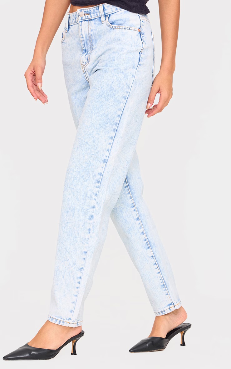 PRETTYLITTLETHING Acid Blue Mom Jeans