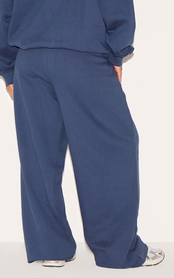 PRETTYLITTLETHING Plus Navy Printed Premium Straight Leg Joggers 3 PRETTYLITTLETHING Plus Navy Printed Premium Straight Leg Joggers