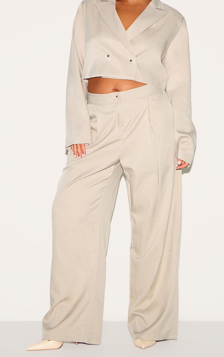 Plus Light Grey Tailored Woven Wide Leg Trousers 5 Plus Light Grey Tailored Woven Wide Leg Trousers