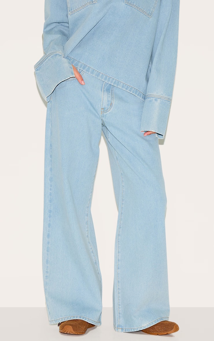 Light Blue High Waist Wide Leg Jeans 2 Light Blue High Waist Wide Leg Jeans