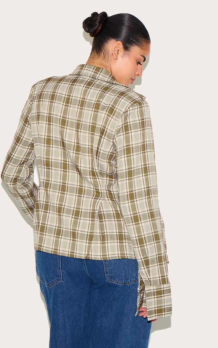 Plus Green Fitted Check Shirt 5 Plus Green Fitted Check Shirt