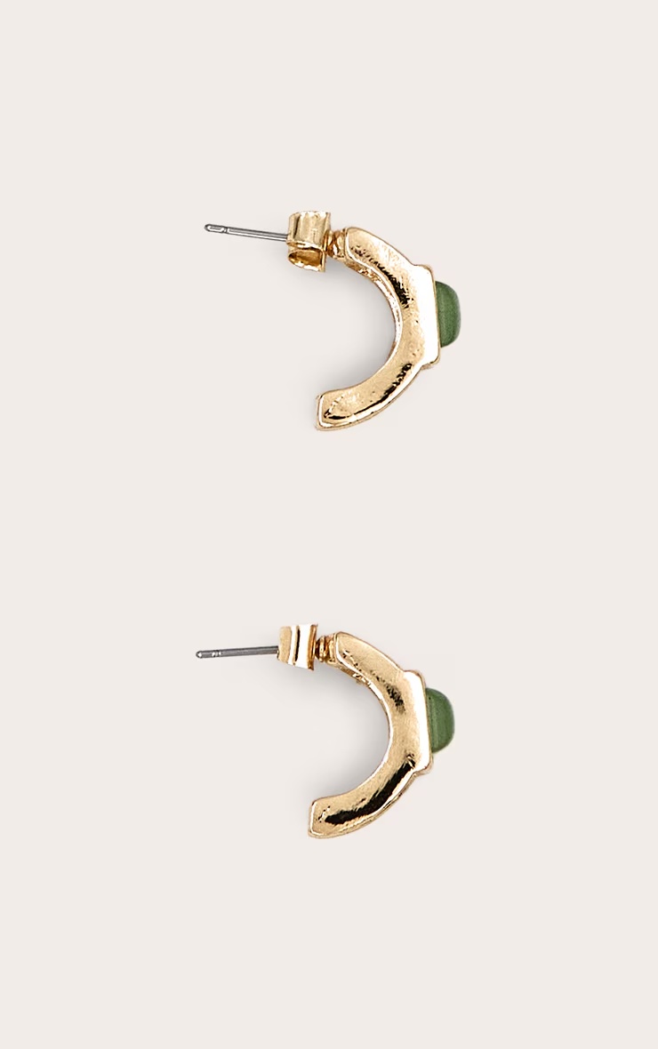 Gold Stone Hoop Earrings 5 Gold Stone Hoop Earrings
