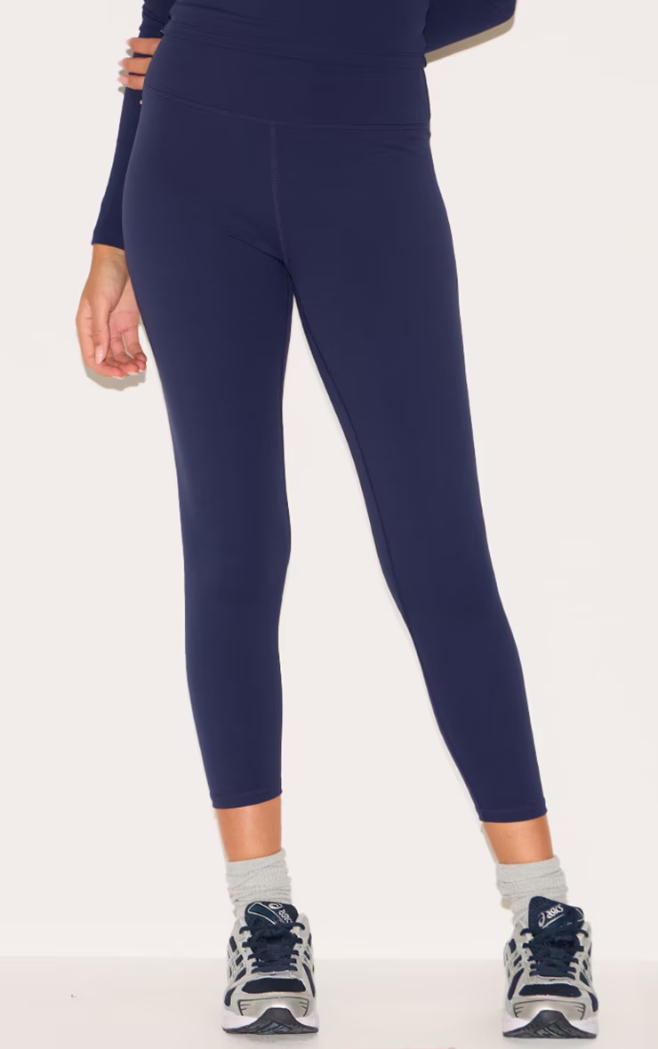 Navy Sculpt Cropped Gym Leggings 5 Navy Sculpt Cropped Gym Leggings