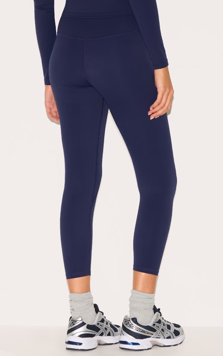 Navy Sculpt Cropped Gym Leggings 6 Navy Sculpt Cropped Gym Leggings