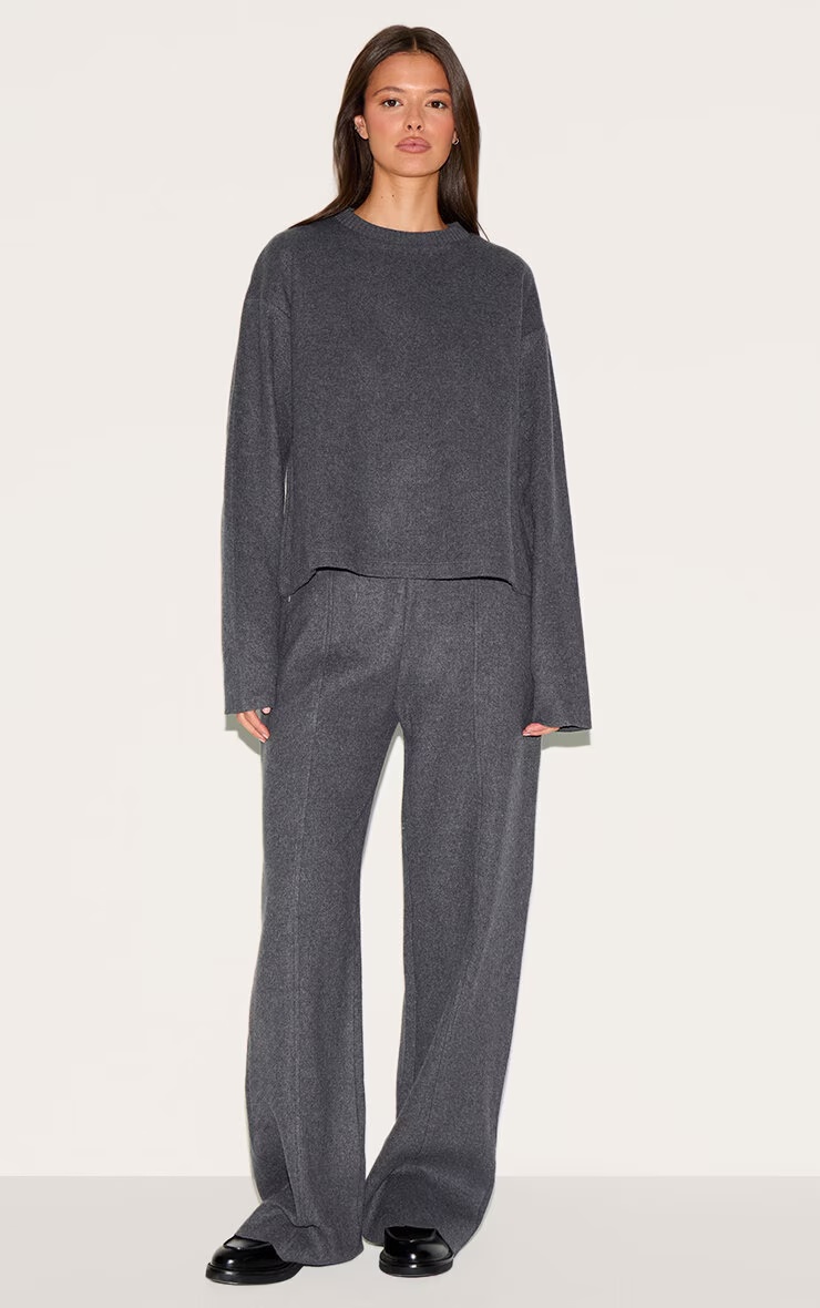 Charcoal Soft Ribbed Sweater 3 Charcoal Soft Ribbed Sweater