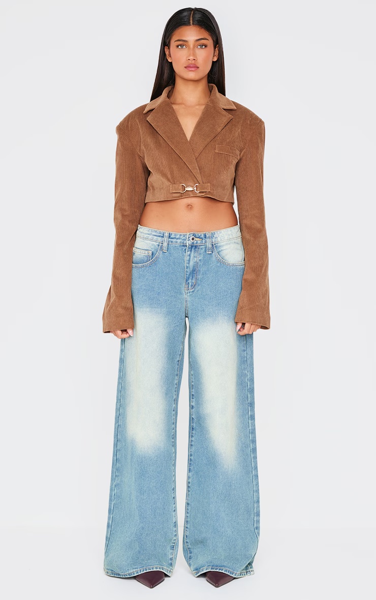 Brown Cord Cropped Blazer 3 Brown Cord Cropped Blazer