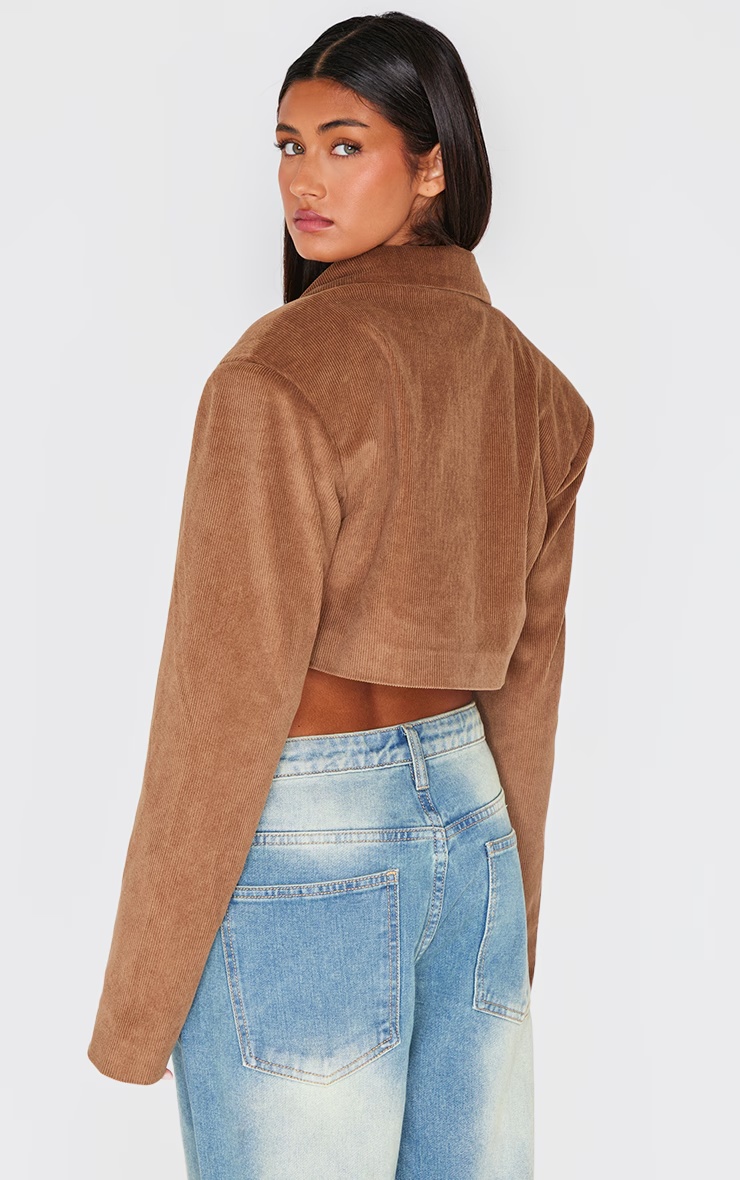 Brown Cord Cropped Blazer 5 Brown Cord Cropped Blazer