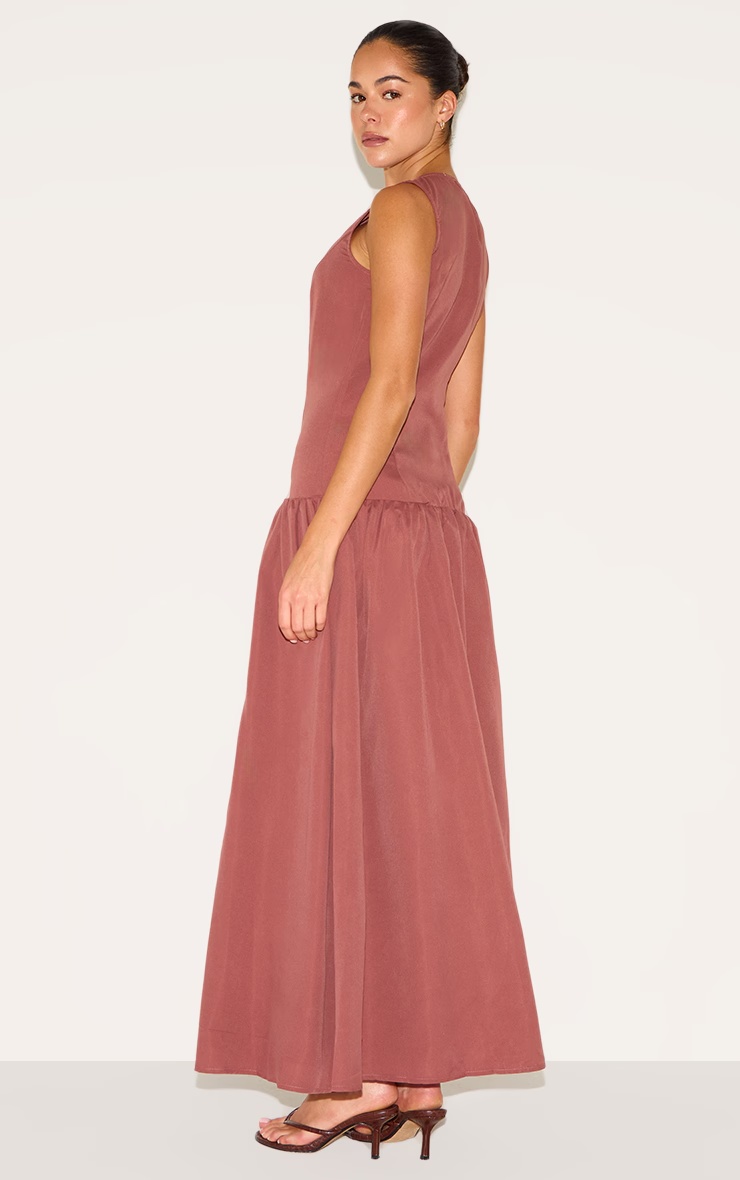Rust Button Down Drop Waist Maxi Dress 5 Rust Button Down Drop Waist Maxi Dress
