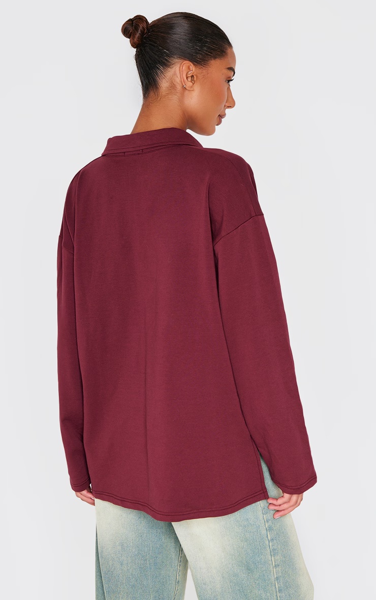 Burgundy Collared Lightweight Sweatshirt 5 Burgundy Collared Lightweight Sweatshirt