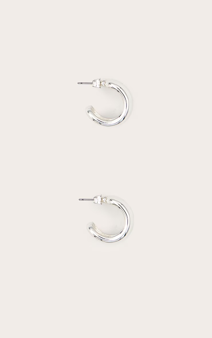 Silver Plated Smooth Hoop Earring 2 Silver Plated Smooth Hoop Earring