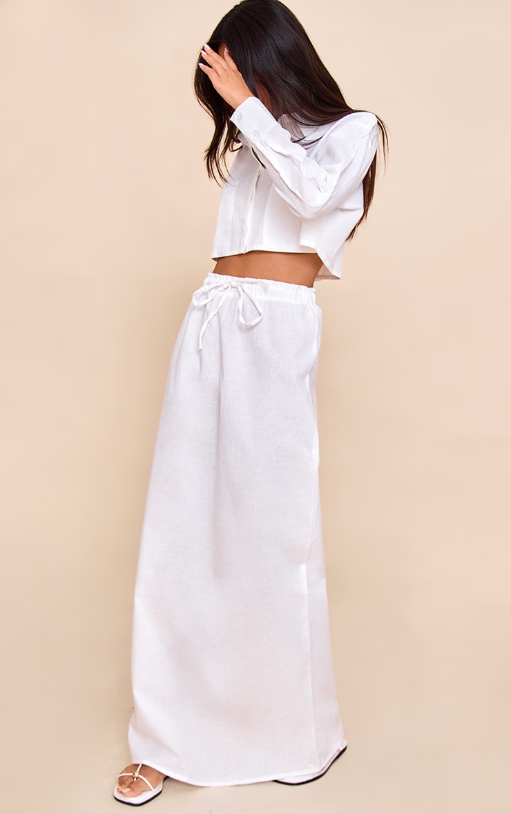 White Drawstring Maxi Skirt 3 White Drawstring Maxi Skirt