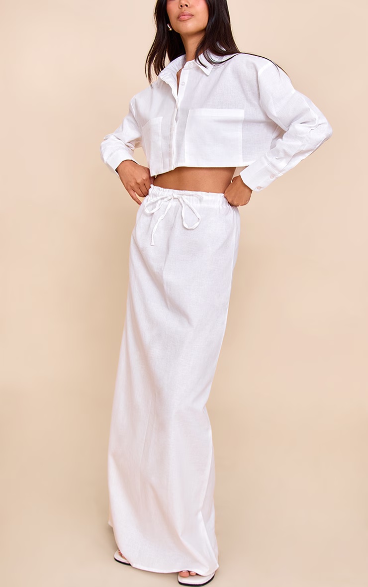White Drawstring Maxi Skirt 4 White Drawstring Maxi Skirt