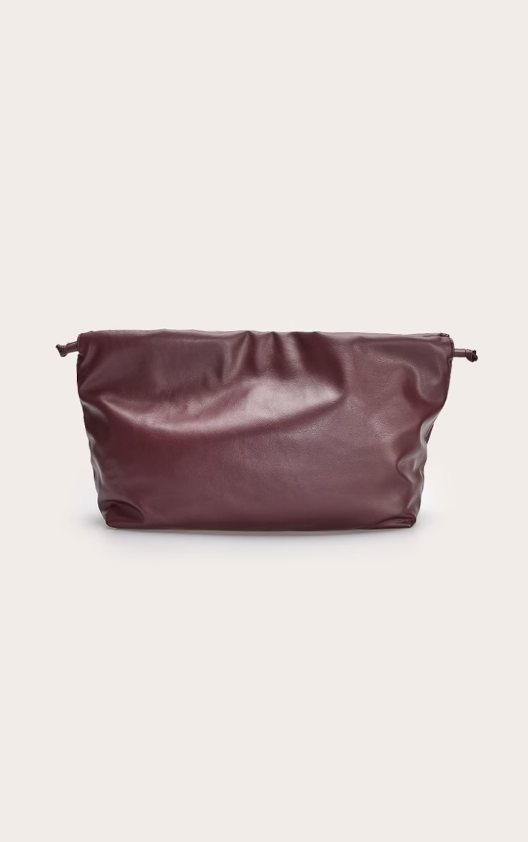 Plum PU Oversize Drawstring Clutch Bag 2 Plum PU Oversize Drawstring Clutch Bag