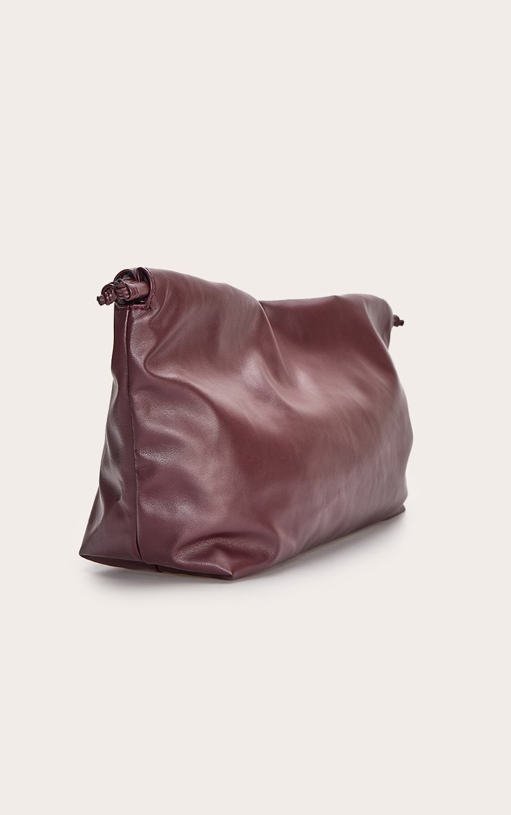 Plum PU Oversize Drawstring Clutch Bag 6 Plum PU Oversize Drawstring Clutch Bag