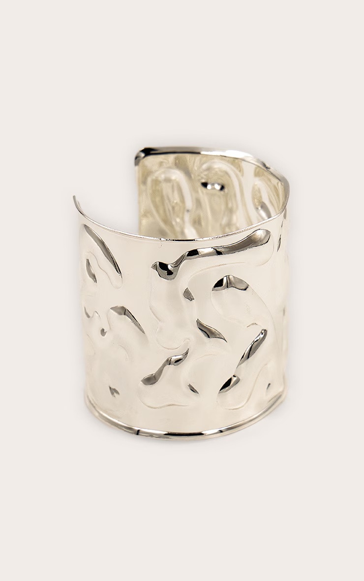 Silver Hammered Symmetrical Cuff 5 Silver Hammered Symmetrical Cuff