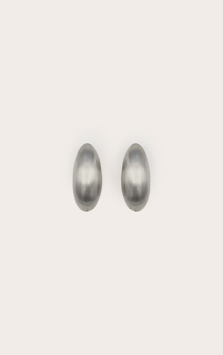 Silver Brushed Tear Drop Earrings 2 Silver Brushed Tear Drop Earrings