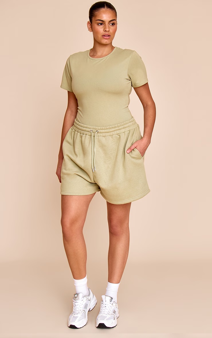 Plus Sage Green Sweat Shorts