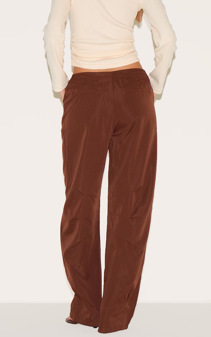 Chocolate Woven Tailored Cocoon Leg Trousers 3 Chocolate Woven Tailored Cocoon Leg Trousers