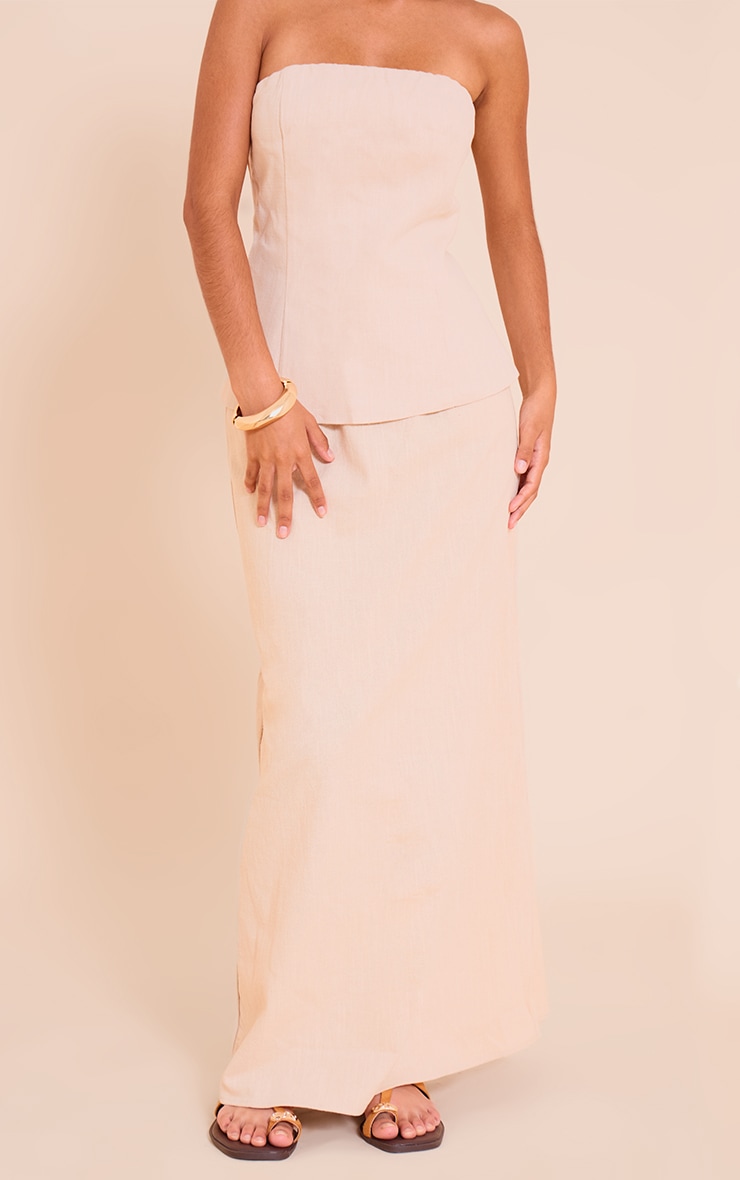 Petite Natural Premium Linen Look Drawstring Maxi Skirt 5 Petite Natural Premium Linen Look Drawstring Maxi Skirt