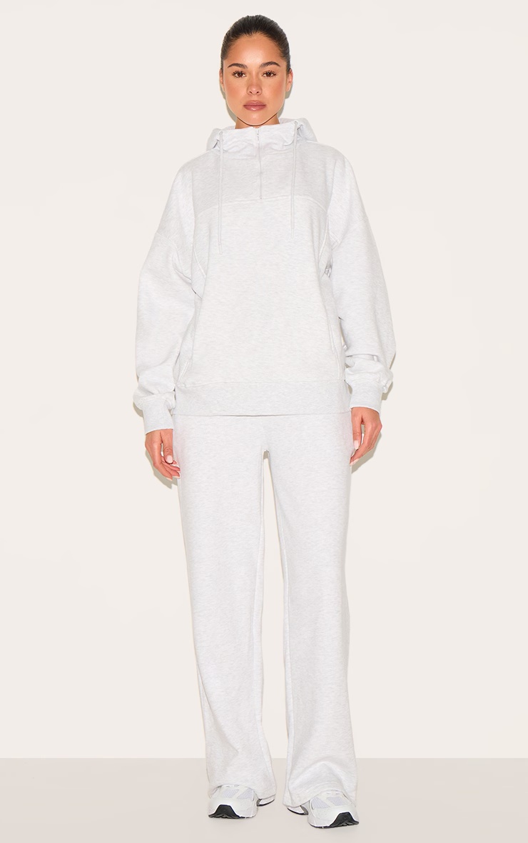 Ice Grey Oversized Funnel Neck Hoodie 3 Ice Grey Oversized Funnel Neck Hoodie