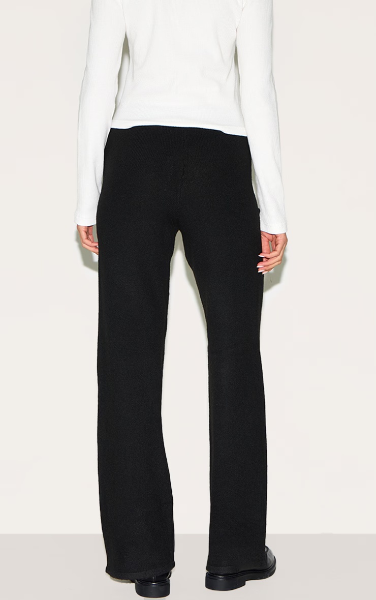 Black Soft Knit Wide Leg Trousers 3 Black Soft Knit Wide Leg Trousers