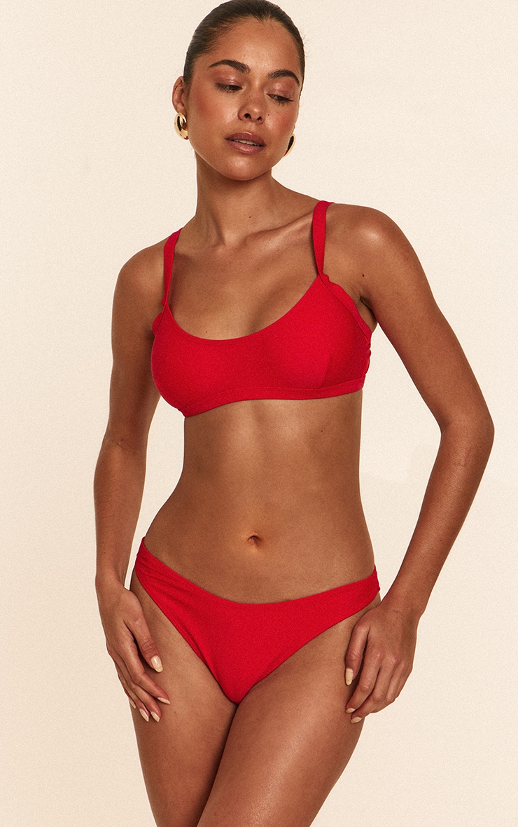 Red Boomerang Tanga Bikini Bottoms