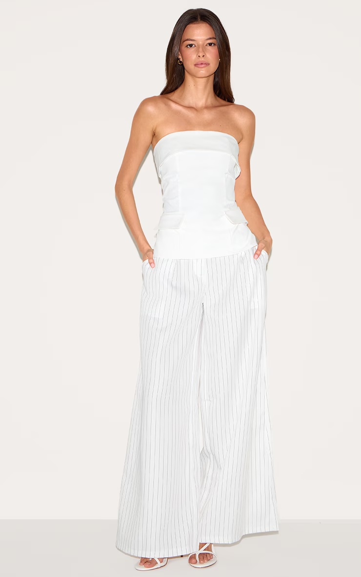 White Pocket Detail Foldover Bandeau 6 White Pocket Detail Foldover Bandeau