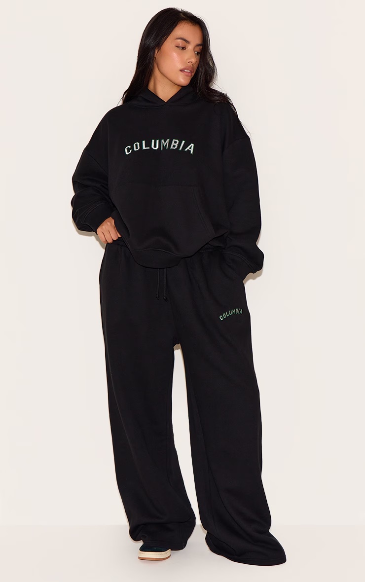 Plus Black Columbia Embroided Joggers 4 Plus Black Columbia Embroided Joggers