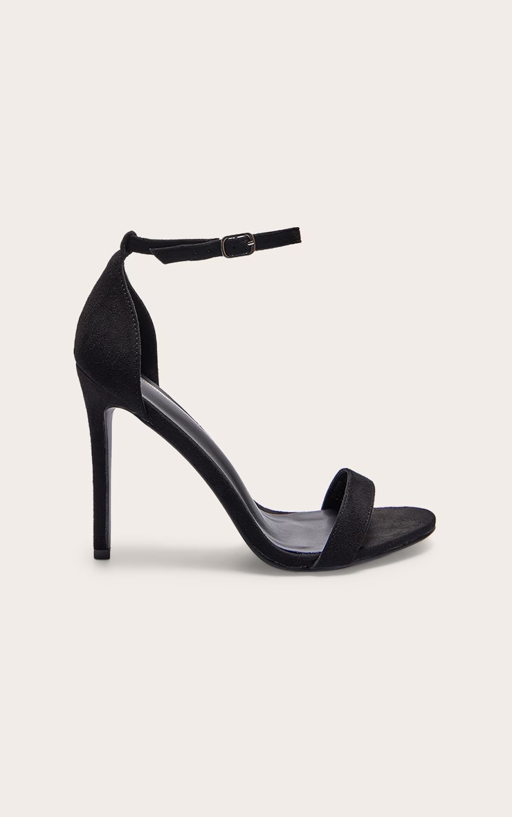 Clover Black Strap Heeled Sandals