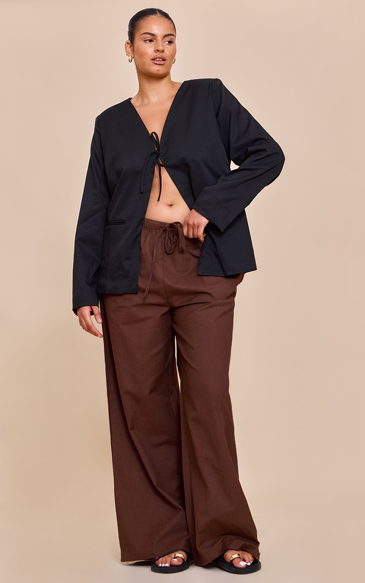Plus Black Tie Up Boxy Blazer 3 Plus Black Tie Up Boxy Blazer