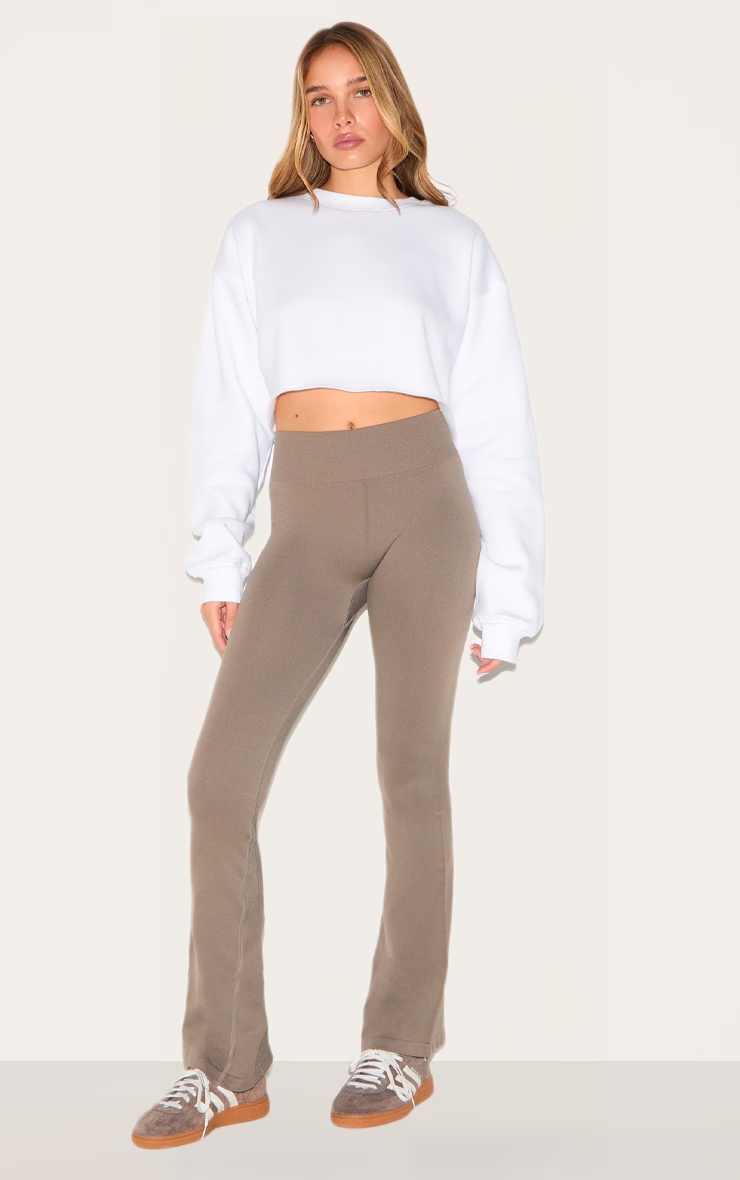 White Crop Oversized Fit Sweatshirt 6 White Crop Oversized Fit Sweatshirt