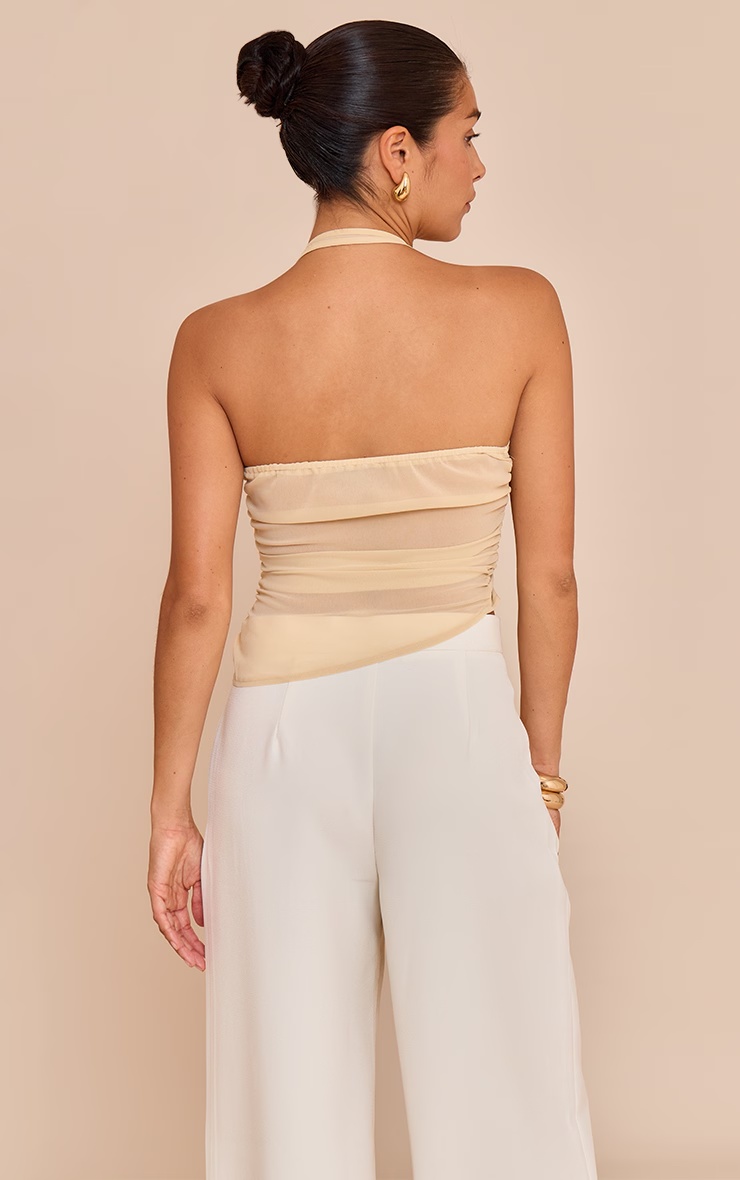 Petite Almond Sheer V Neck Drape Detail Top 5 Petite Almond Sheer V Neck Drape Detail Top