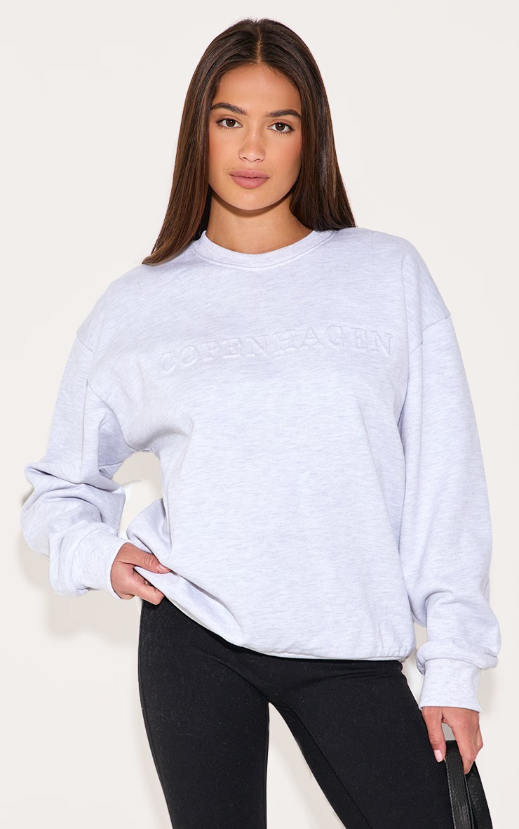Ash Grey Premium Copenhagen Embossed Sweatshirt