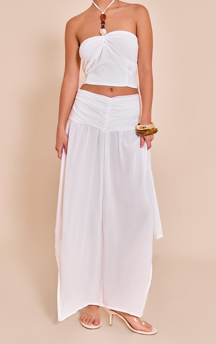 White Asymmetric Hem Maxi Skirt 5 White Asymmetric Hem Maxi Skirt