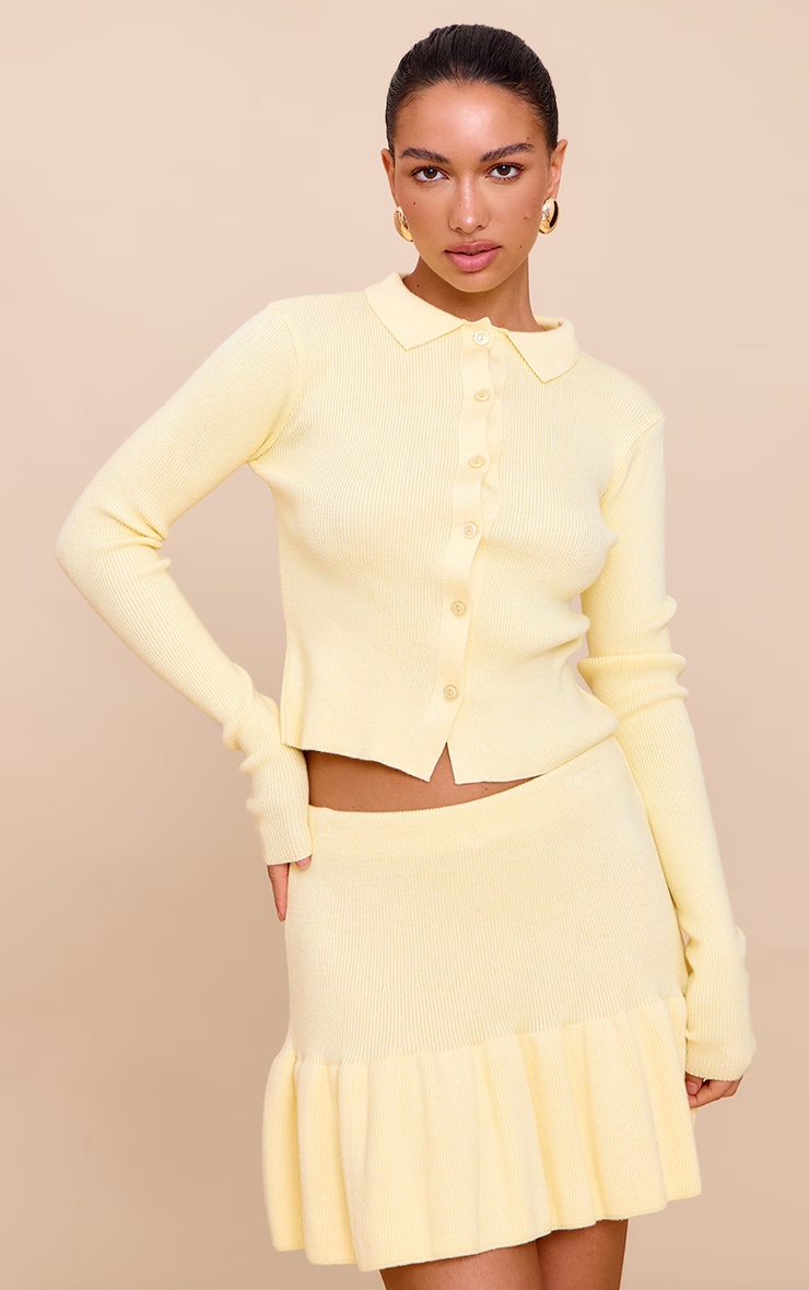 Yellow Knitted Button Through Top 4 Yellow Knitted Button Through Top