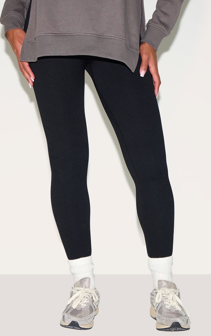 Maternity Black Contour Ribbed Leggings