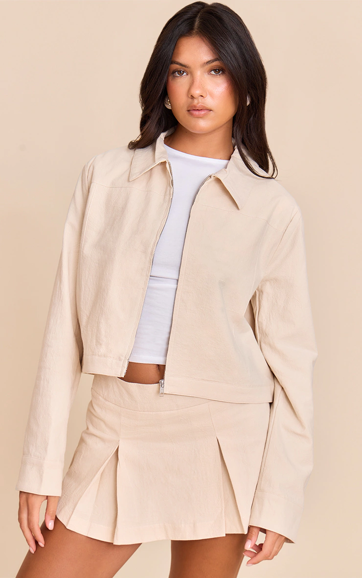 Cream Cotton Boxy Jacket