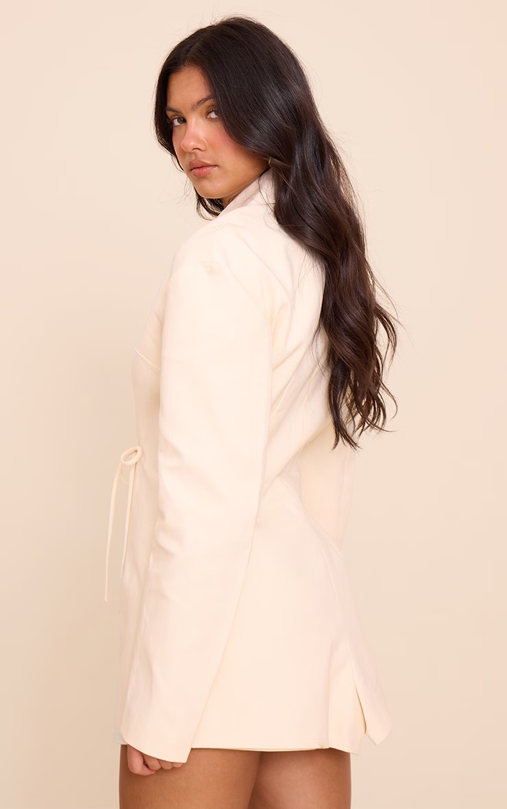 Cream Woven Wrap Blazer Playsuit 5 Cream Woven Wrap Blazer Playsuit