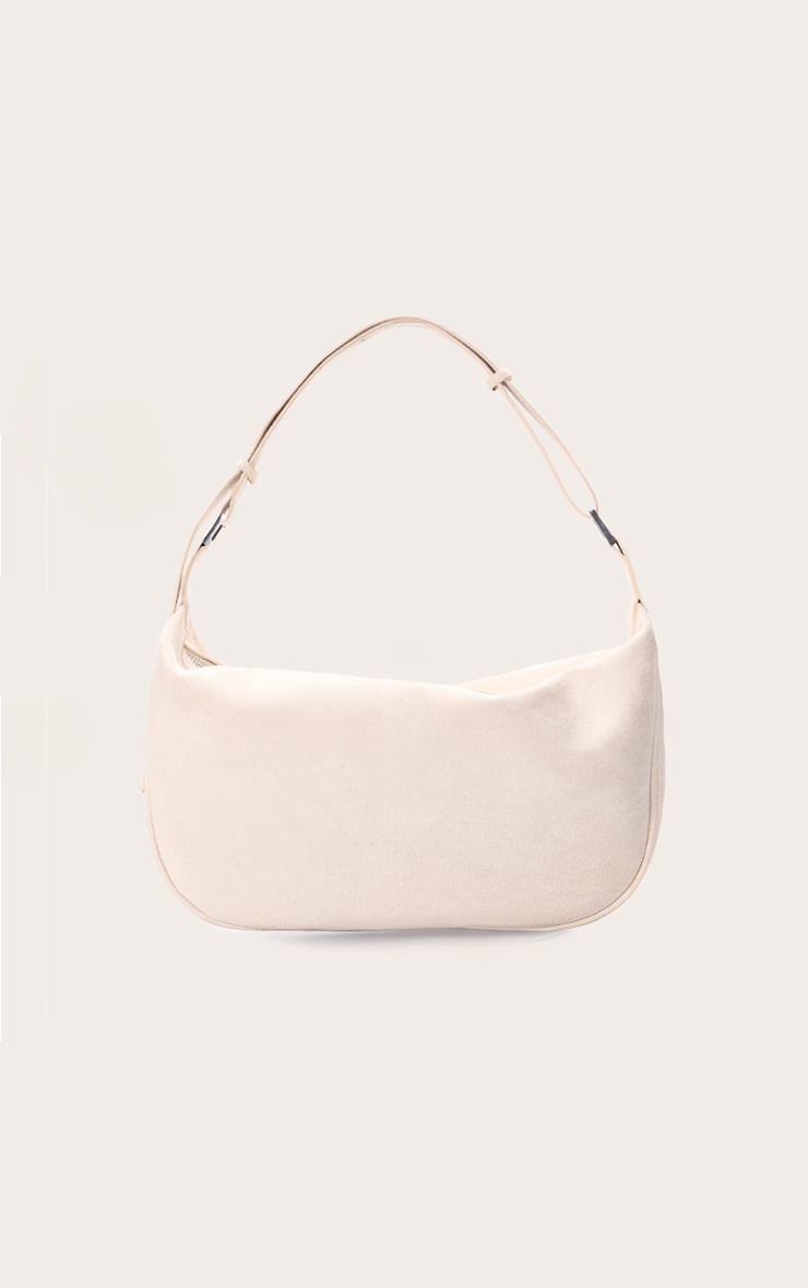 Off White Suede Oversized Slouchy Shoulder Bag