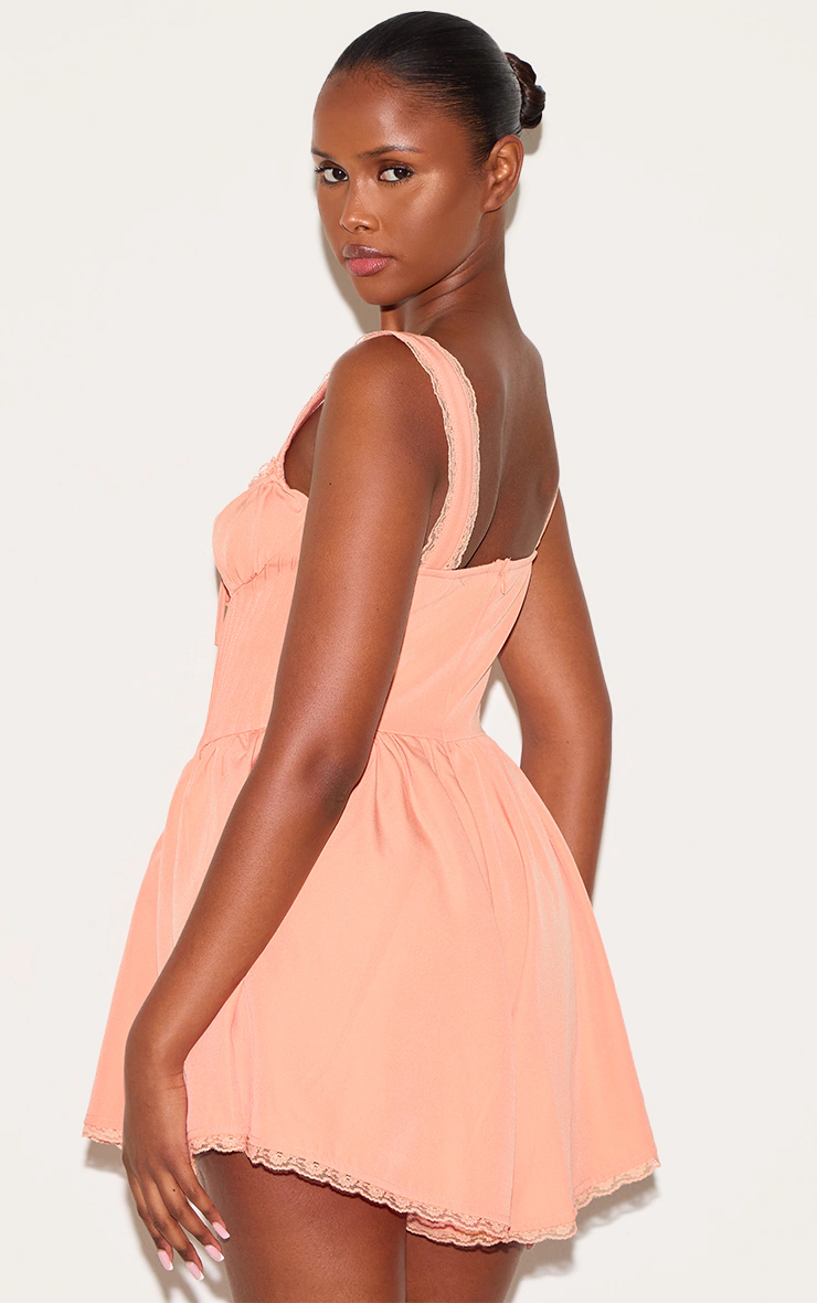Apricot Woven Lace Detail Strappy Playsuit 5 Apricot Woven Lace Detail Strappy Playsuit