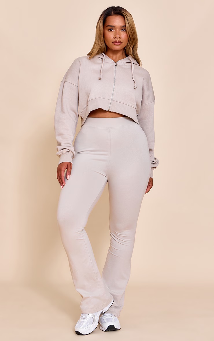 Shape Grey Marl Zip Front Long Sleeve Cropped Hoodie 3 Shape Grey Marl Zip Front Long Sleeve Cropped Hoodie