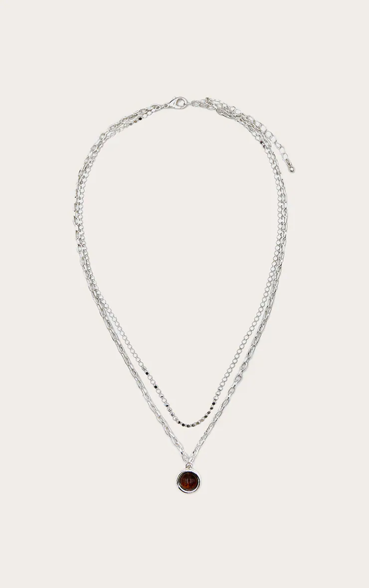 Silver Resin Pendant Multi-Pack Necklace